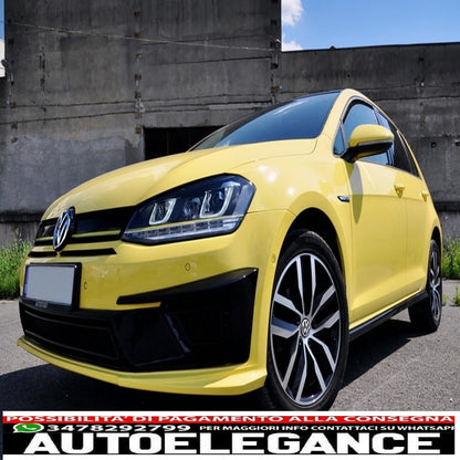 3d led headlight assembly dynamic sequential direction indicators fluid drl with grille suitable for vw golf 7 vii (2012-2017) yellow r400 look