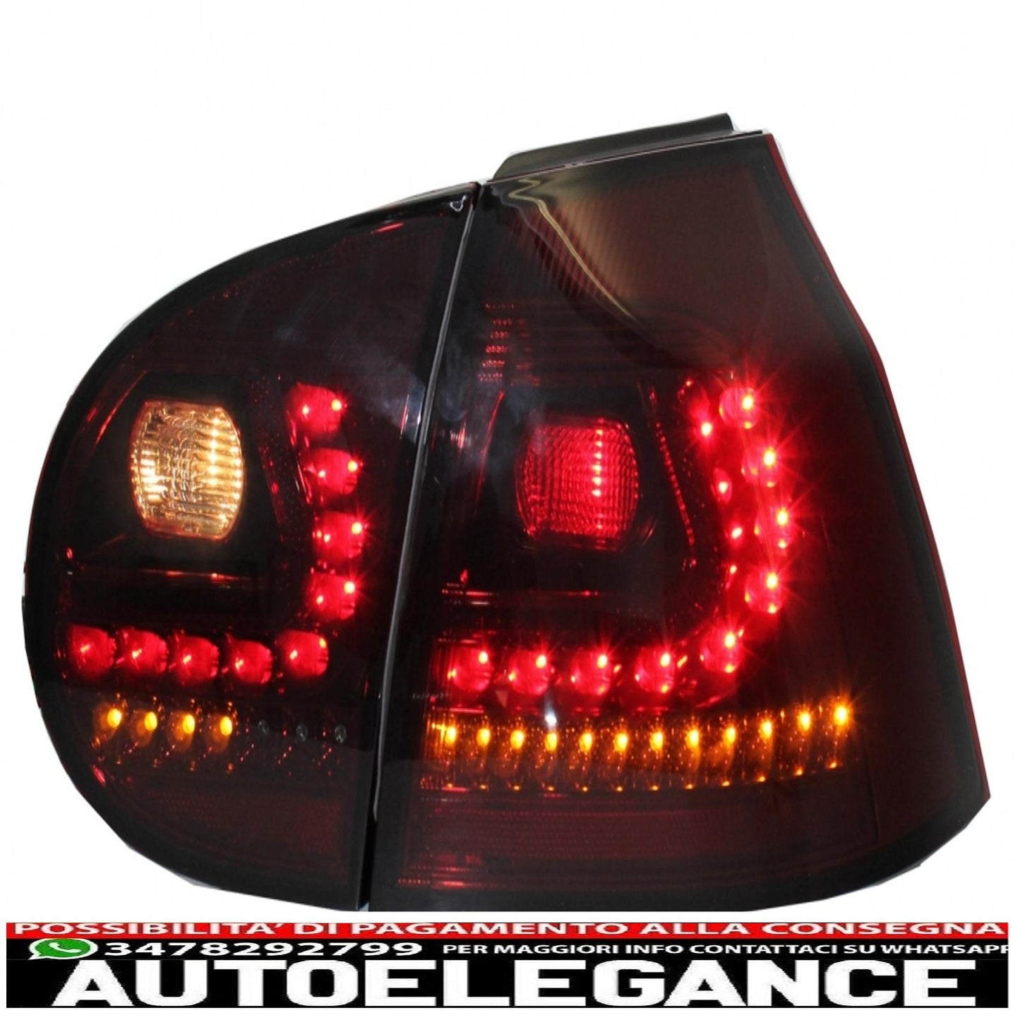 litec led rear lights suitable for vw golf 5 v (2004-2009) red/smoke with dynamic sequential turning light