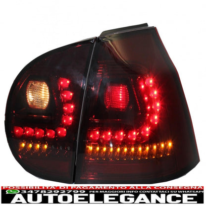 litec led rear lights suitable for vw golf 5 v (2004-2009) red/smoke with dynamic sequential turning light