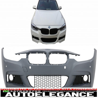 front bumper suitable for bmw 3 series f30 f31 (2011-2019) m-technik design without fog lights
