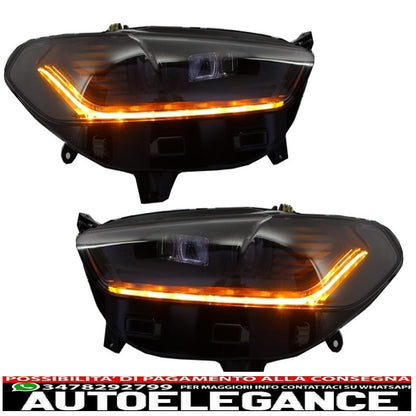 led drl headlights suitable for ford mondeo mk5 (2013-2016) black dynamic and smooth sequential cornering lights 