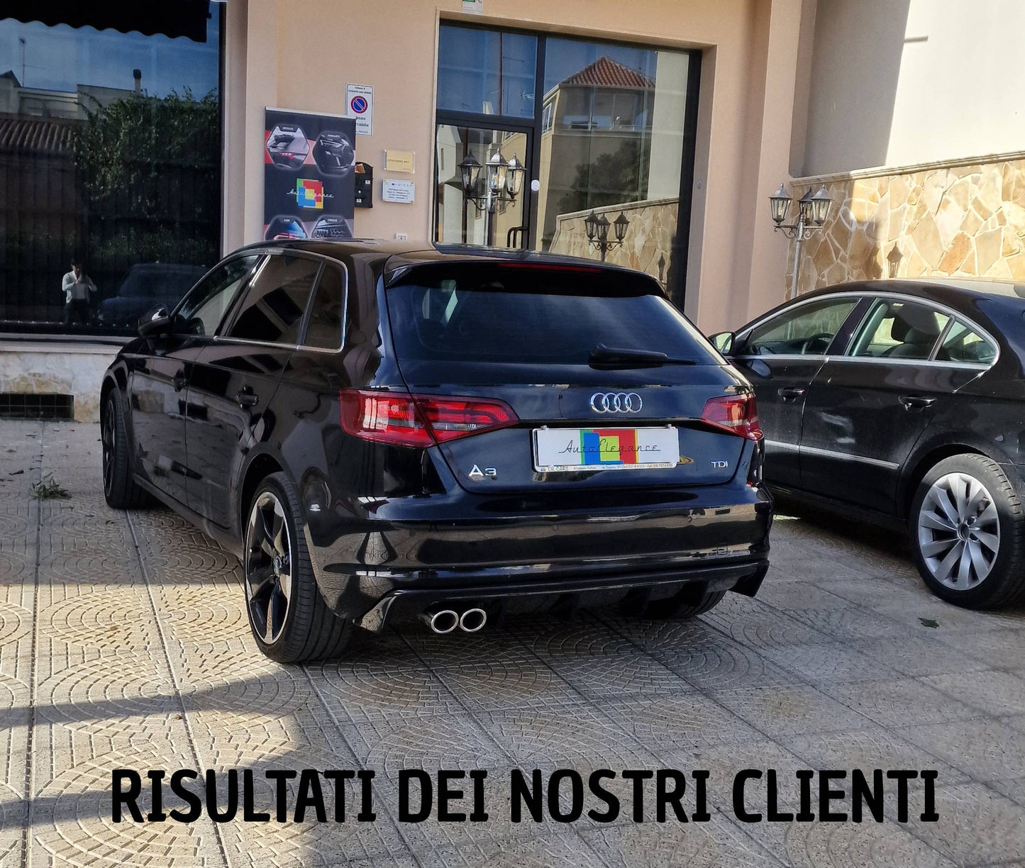 ✨DIFFUSORE ADATTO PER AUDI A3 8V LOOK RS3 12-16 LOOOK NERO LUCIDO 2SX SPORTIVO✨