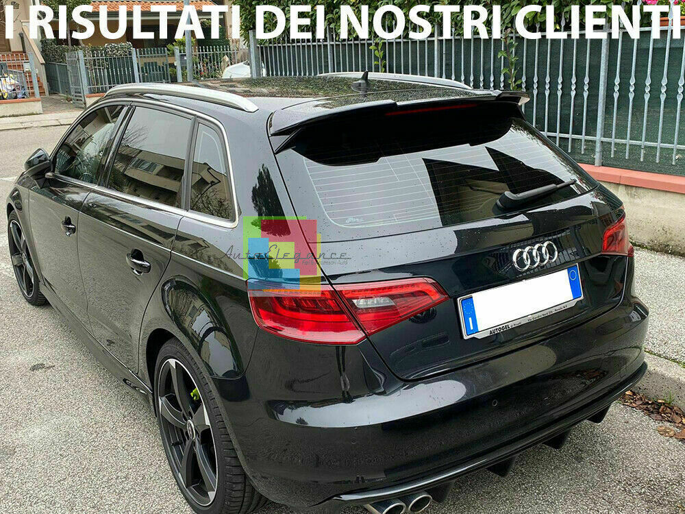 REAR SPOILER RS3 ROOF AUDI A3 8V SPORTBACK 2012-2018 GLOSSY BLACK 0072 