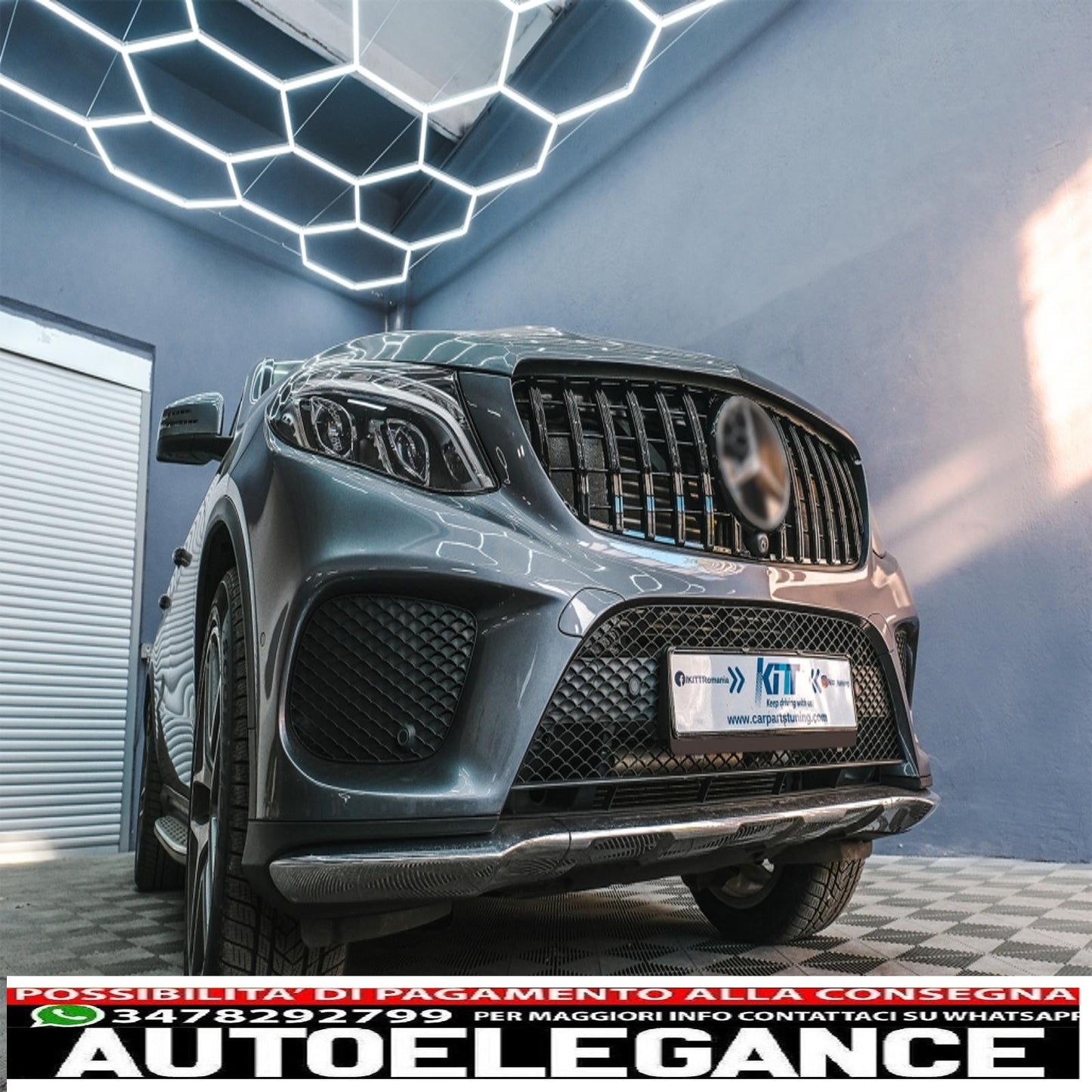 front grille suitable for mercedes gle coupe c292 (2015-2018) gle w166 suv (2015-2018) gt-r panamericana piano black design