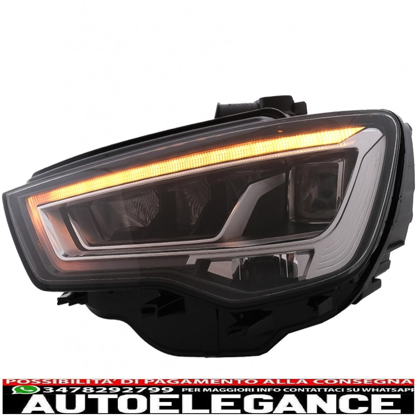 full led headlights suitable for audi a3 8v pre-facelift (2013-2016) xenon upgrade with sequential dynamic cornering lights