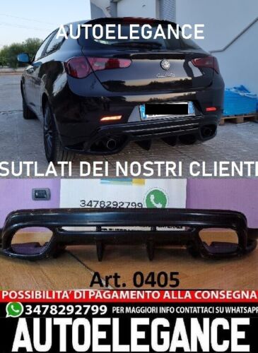 DIFFUSER FOR ALFA ROMEO GIULIETTA QUADRIFOGLIO LOOK UNDER REAR BUMPER 