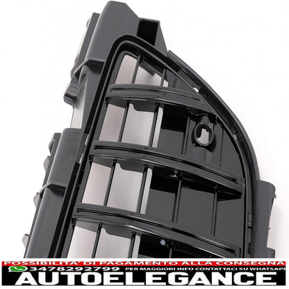 griglia anteriore con rete inferiore adatta per mercedes classe slk r172 (2011-2015) gt-r design panamericana nero
