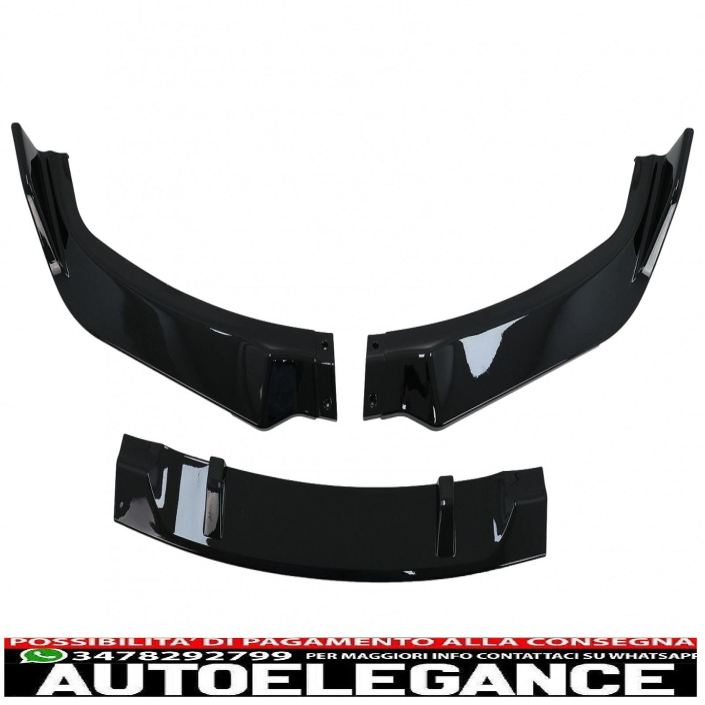 Front bumper additional spoiler suitable for BMW 3 Series E90 E91 Non LCI (2004-2008) Limousine Touring Piano Black 