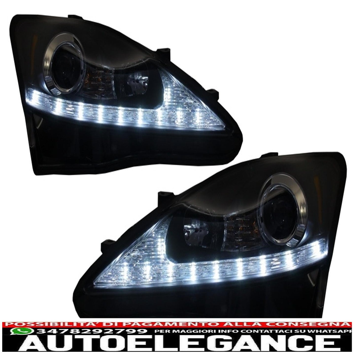 led drl headlights dynamic turn signals suitable for lexus is xe20 (2006-2013) black edition 