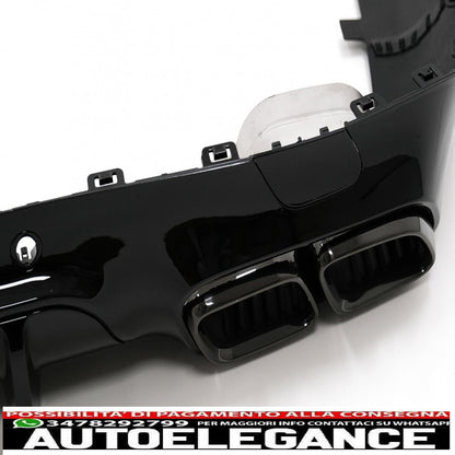diffusore posteriore con terminali di scarico neri adatto per mercedes classe cls c257 sport line (2018-up) design cls63