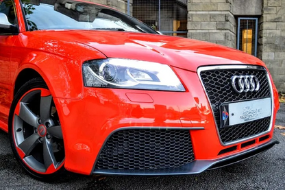 GRIGLIA ADATTA PER AUDI A3 8P 2008-2012 BORDO CROMATO LOOK RS3 DESIGN SPORTIVO