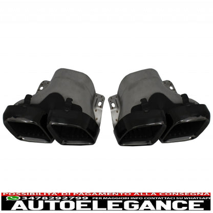 Diffusore mantovana per paraurti con alette paraurti posteriore adatto per mercedes classe c c205 a205 coupe cabriolet (2014-2019) restyling c63s design tutto nero