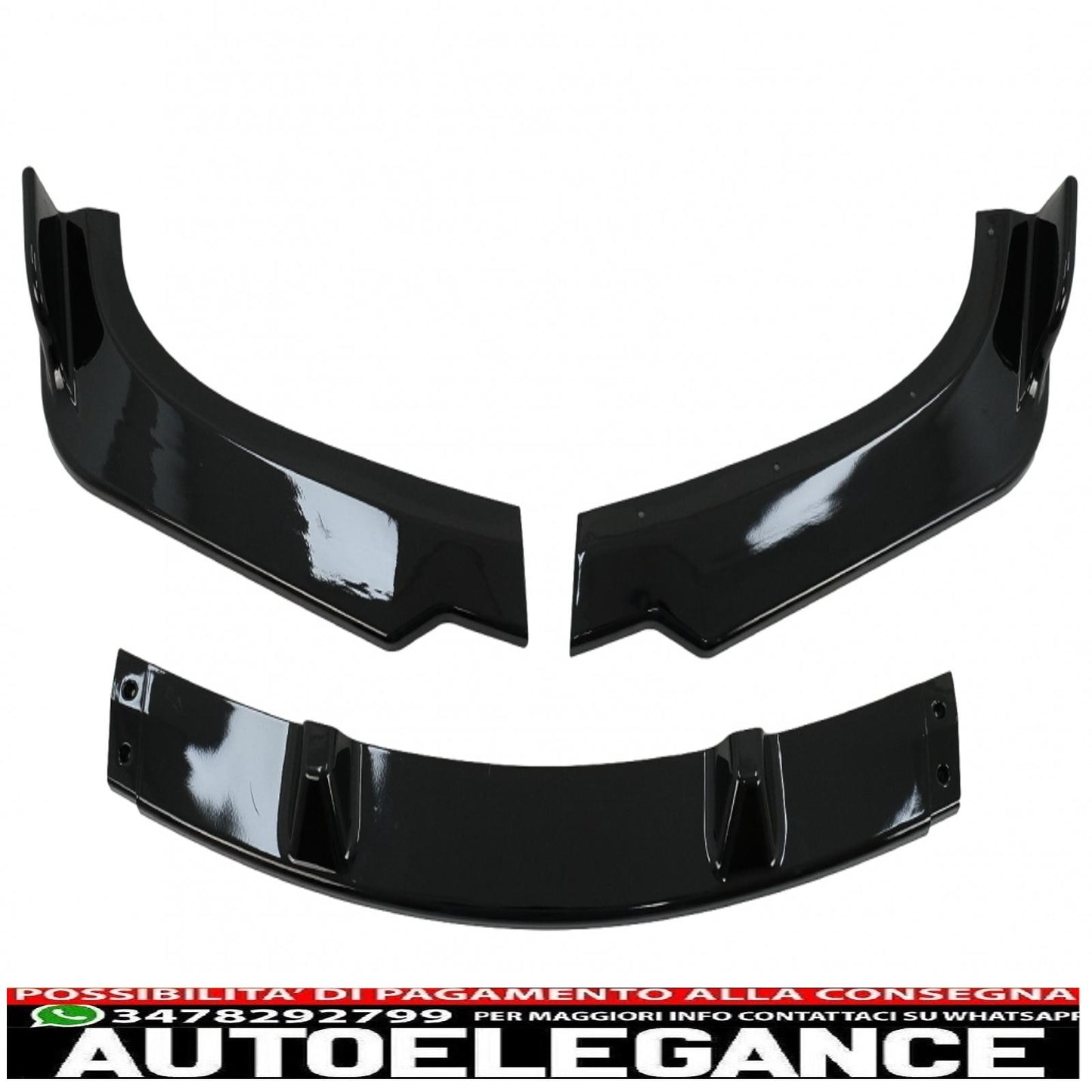 Front bumper additional spoiler suitable for BMW 3 Series E90 E91 LCI (2008-2011) Limousine Touring Piano Black 