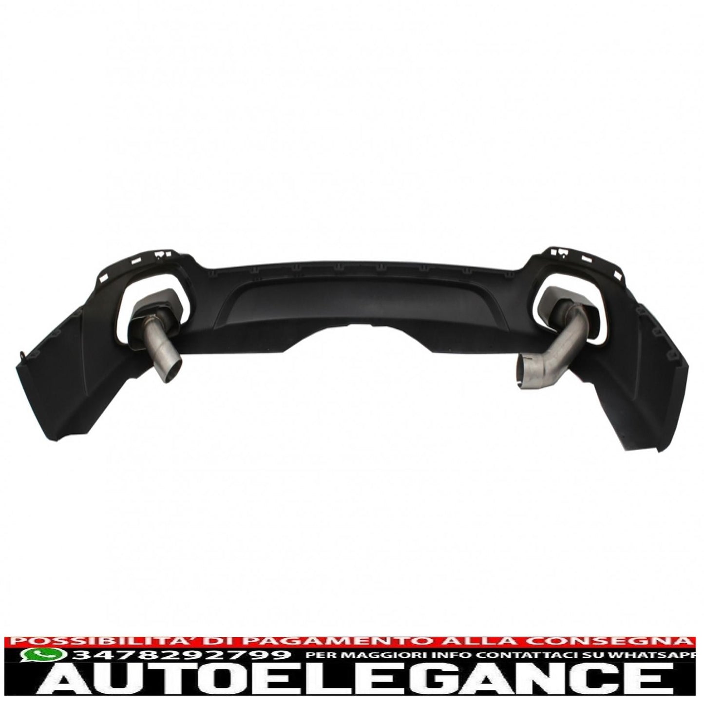 Diffusore mantovana per paraurti posteriore e terminali di scarico quadrati adatti per BMW X5 F15 (2013-2018) m-tech V8 design nero opaco per paraurti posteriore standard