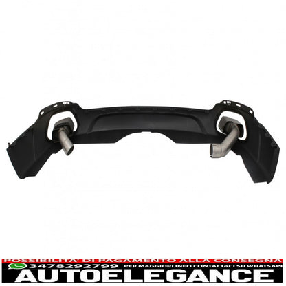 Diffusore mantovana per paraurti posteriore e terminali di scarico quadrati adatti per BMW X5 F15 (2013-2018) m-tech V8 design nero opaco per paraurti posteriore standard