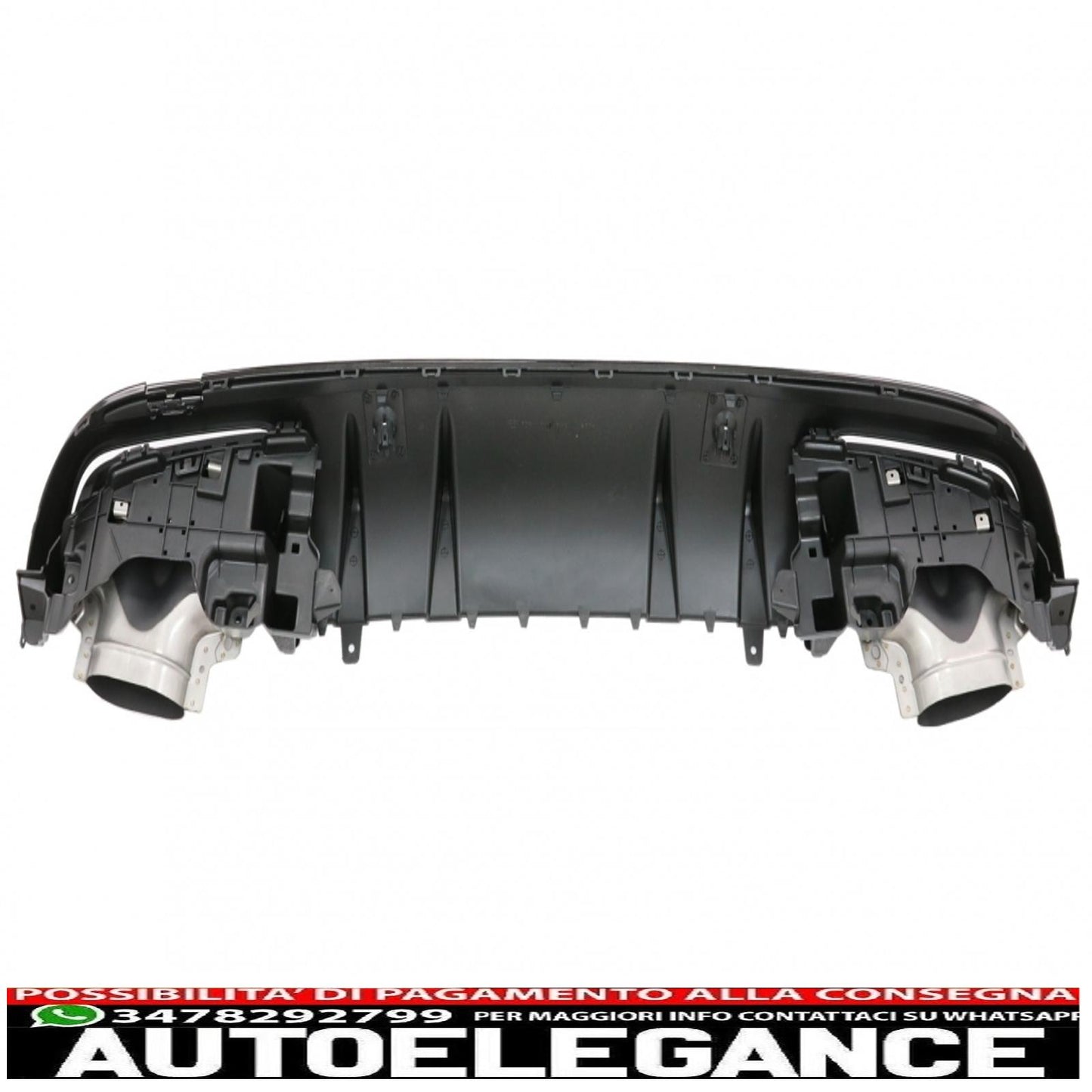 Diffusore del paraurti posteriore con terminali di scarico adatti per mercedes classe c w205 s205 sport line (2014-2020) c43 design night package