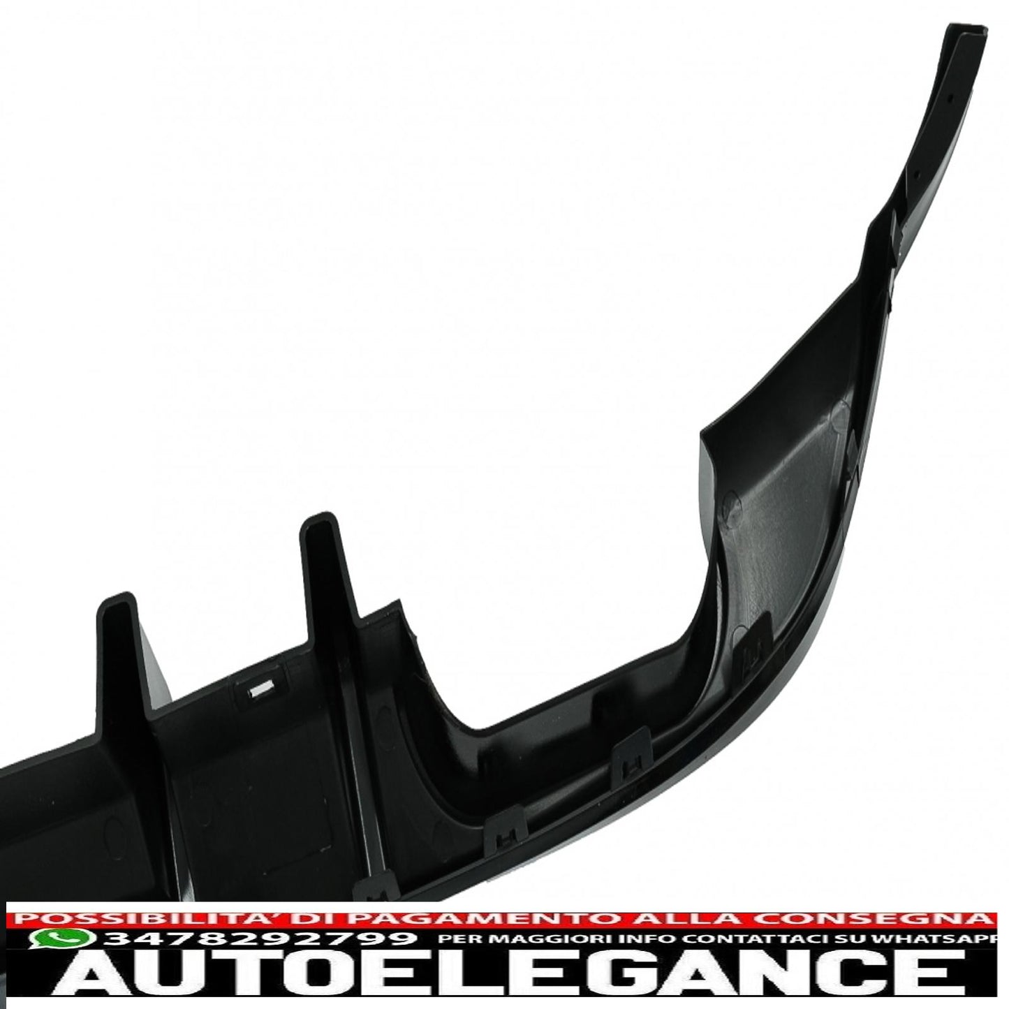 Diffusore aria paraurti posteriore adatto per vw golf 7.5 (2017-2019) r look nero pianoforte