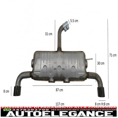 complete exhaust system suitable for vw golf 5 (2003-2007) golf 6 (2008-2013) gti design piano black tips