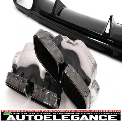 diffusore del paraurti posteriore con terminali di scarico neri adatti per mercedes classe e w213 s213 standard (2016-2020) design e63