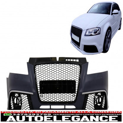 front bumper suitable for audi a3 8p restyling sportback hatchback convertible (2009-2012) rs3 design 