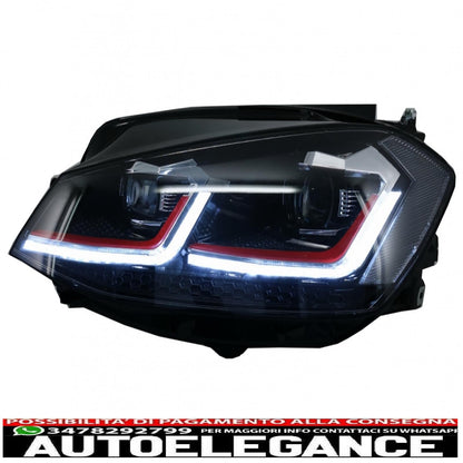 LED headlights suitable for vw golf 7.5 vii (2017-up) gti look with sequential dynamic cornering lights 