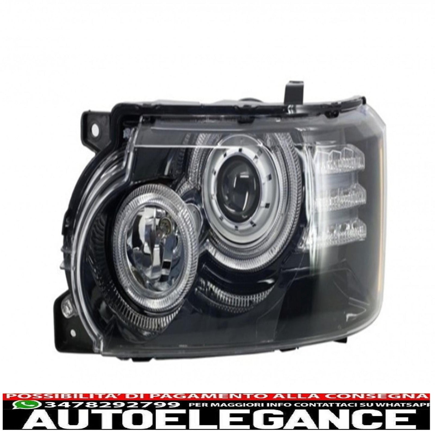 Headlights with support brackets and central grille suitable for land rover vogue l322 (2002-2009) facelift design