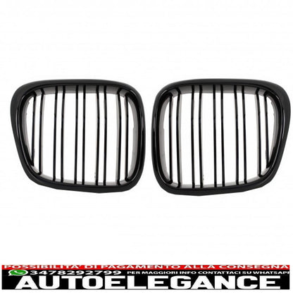 Body kit with central grilles piano black suitable for bmw 5 series e39 (1997-2003) m5 design