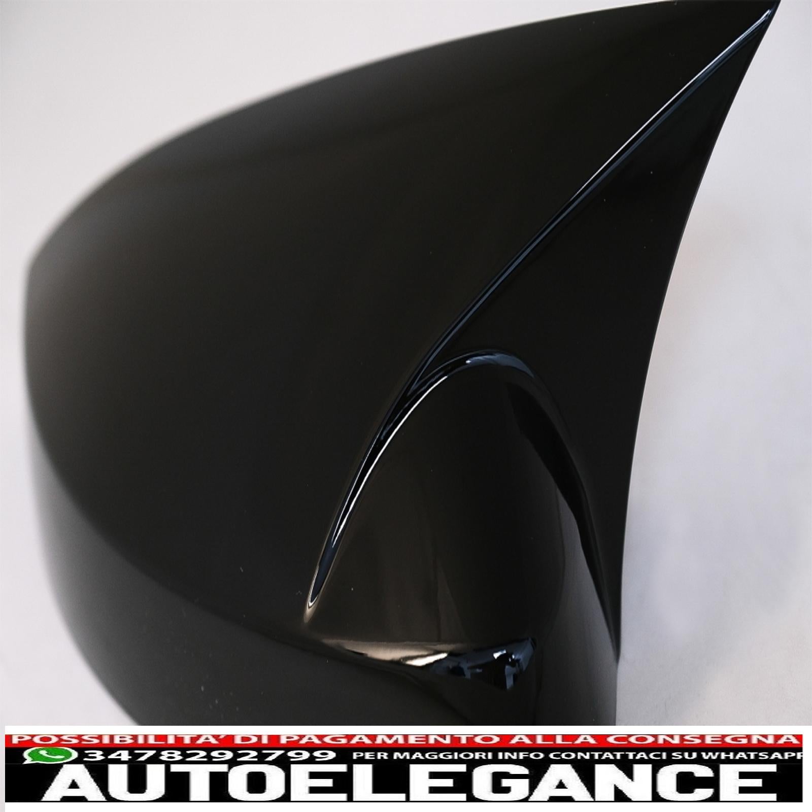 Calotte specchietti adatte per audi a3 8v rs3 cabriolet limousine sportback (2012-2019) bat look nero pianoforte AUTOELEGANCERICAMBI