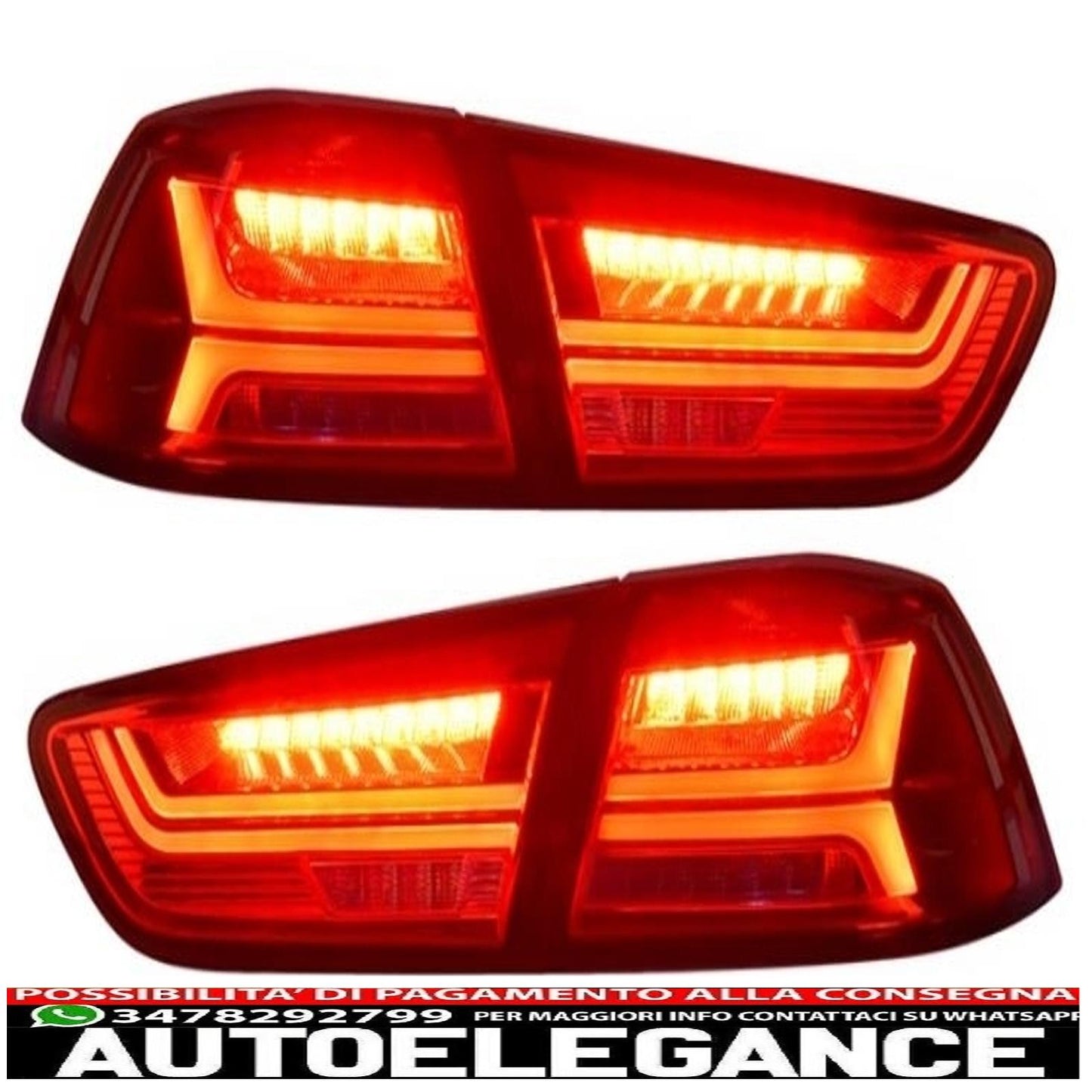 led drl headlights suitable for mitsubishi lancer evo x (2007-2017) double sequential projector with red/clear led rear lights