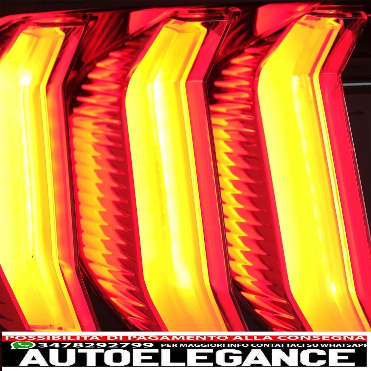 Full LED rear lights suitable for Ford Mustang VI S550 (2015-2019) red with dynamic sequential cornering lights