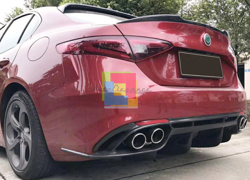 ART. 0345 DIFFUSORE GIULIA 2016-2021 STANDARD LOOK QUADRIFOGLIO NERO LUCIDO