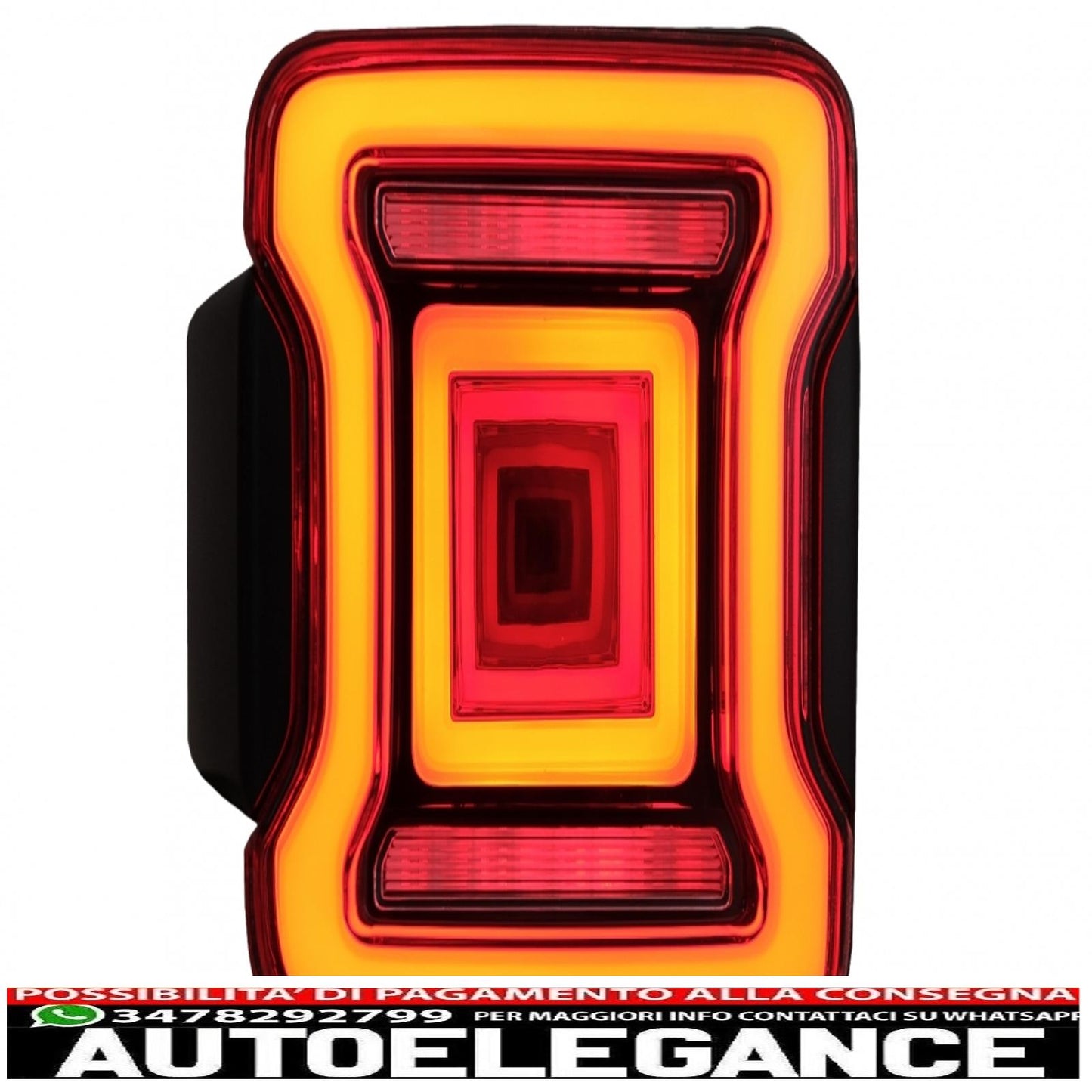 fanali posteriori full led adatti per jeep wrangler iv jl/jlu (2018-up) rossi con accensione dinamica e luci di svolta sequenziali