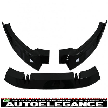 Front bumper additional spoiler suitable for Audi A5 F5 Facelift S-Line (2020-up) Piano Black