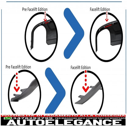 Diffusore d'aria con mantovana per paraurti posteriore adatto per audi a4 b8 pre restyling limousine avant (2008-2011) con terminali di scarico in fibra di carbonio solo design s-line paraurti standard