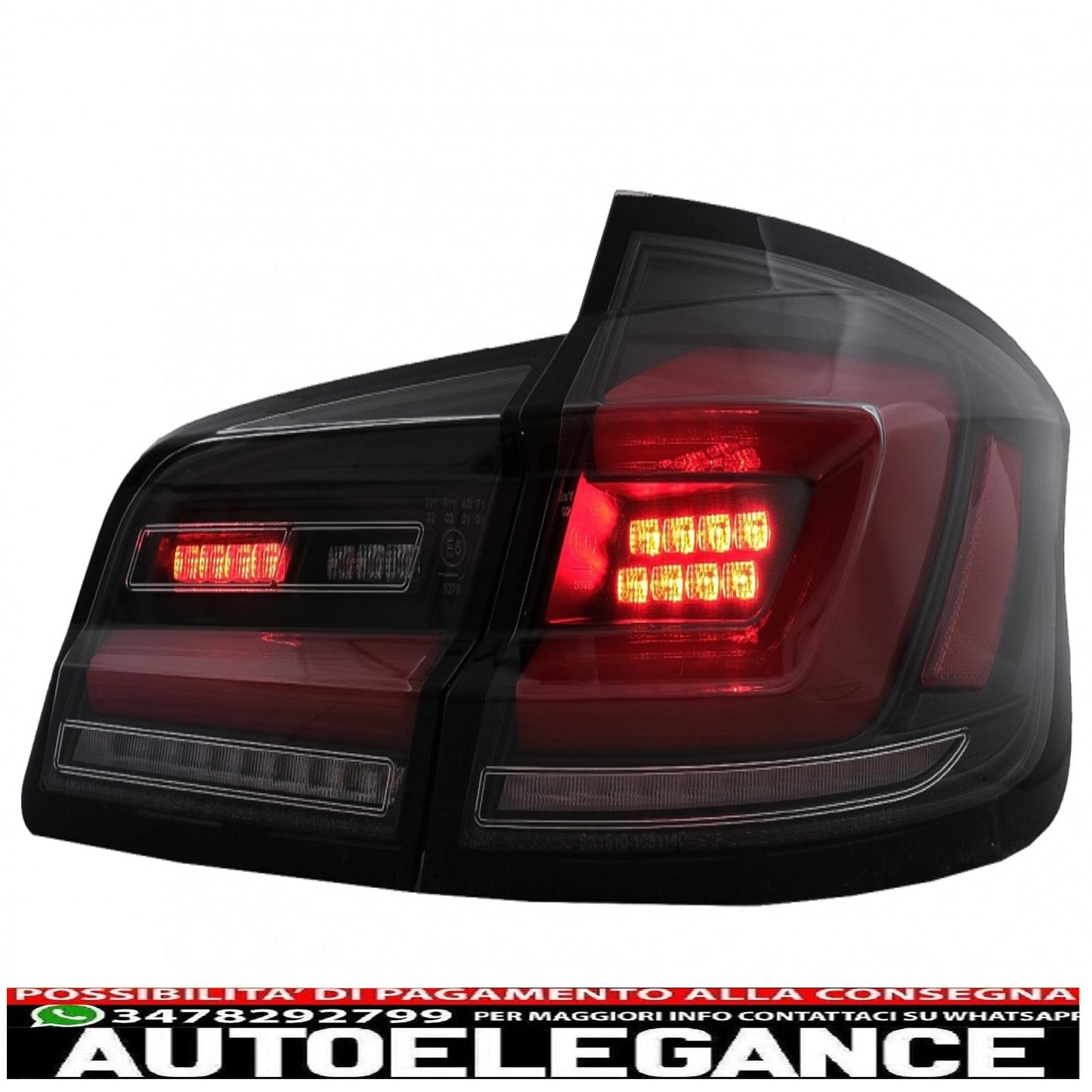 Full LED bar rear lights suitable for BMW 5 Series F10 (2011-2017) Dynamic sequential direction indicators black line