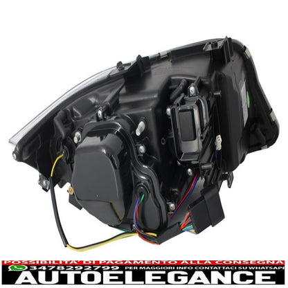 3d led angel eye headlights suitable for bmw e90 e91 (03.2005-08.2008) u-type chrome hidden 