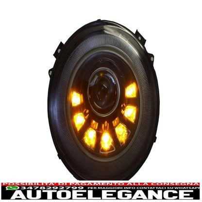 bi-xenon led headlights suitable for mercedes w463 g-class (2005-2017) m square look with dynamic and smooth cornering light 