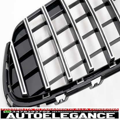 griglia anteriore centrale adatta per mercedes glc x253 c253 facelift (2020 in poi) gtr panamericana design nero cromato