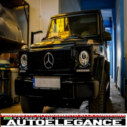 Grille for Mercedes G W463 1990-2014 G63 GT-R Panamericana Look Glossy Black -show original titleOriginal textGrille for Mercedes G W463 1990-2014 G63 GT-R Panamericana Look Glossy Black 