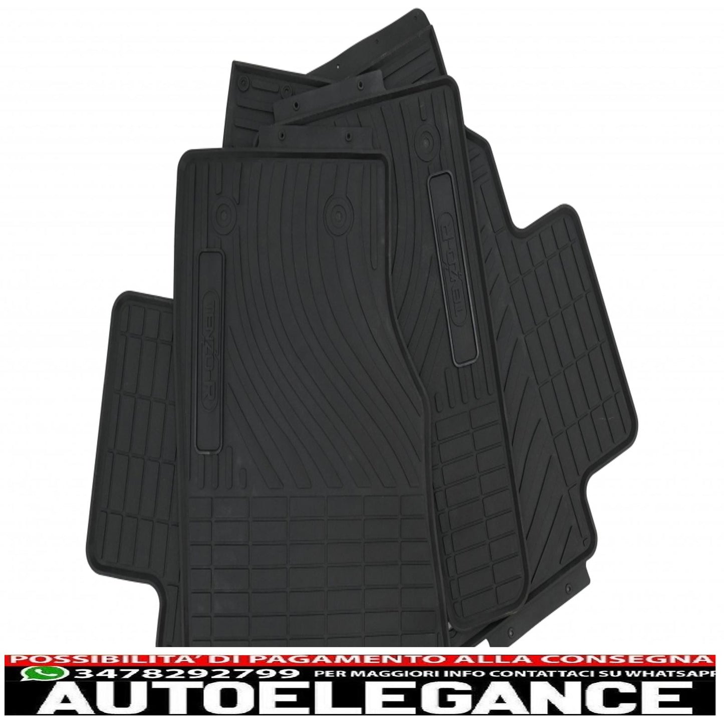 Premium tenzo-r black rubber floor mats suitable for Land Range Rover Sport L494 (2013-2017)