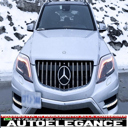 griglia anteriore adatta per mercedes classe glk x204 facelift (2013-2015) gt-r design panamericana cromata