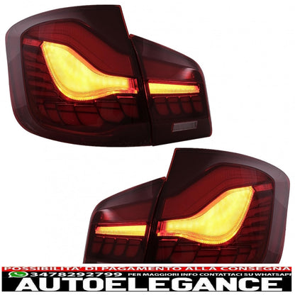 oled rear lights suitable for bmw 5 series f10 (2011-2017) transparent red with dynamic sequential turning light