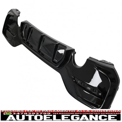 spoiler paraurti posteriore mantovana diffusore doppia uscita singola adatto per bmw serie 1 f20 f21 lci (2015-2019) nero pianoforte
