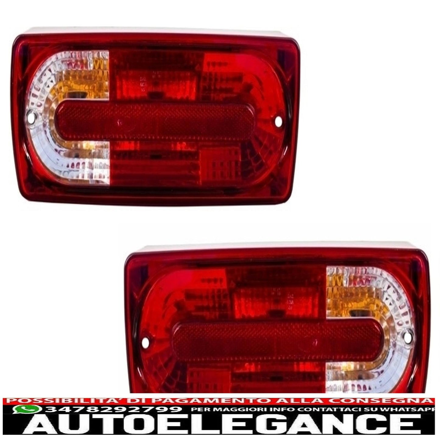Rear bumper suitable for mercedes w463 g-class (1989-2017) with red transparent rear lights design g63 g65 