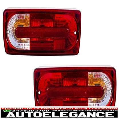Rear bumper suitable for mercedes w463 g-class (1989-2017) with red transparent rear lights design g63 g65 
