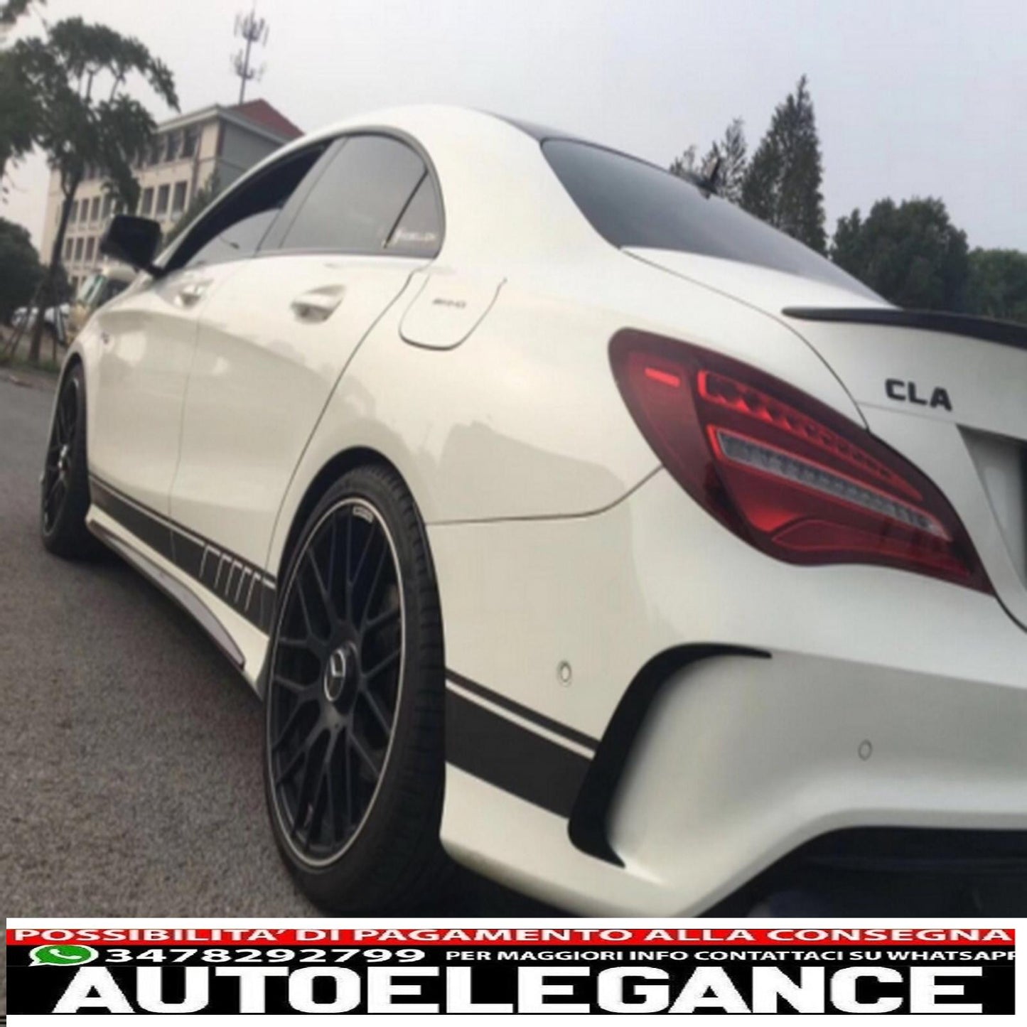 Rear bumper splitter fins side air intakes canards suitable for mercedes cla w117 c117 x117 (2013-2018) cla45 design carbon film