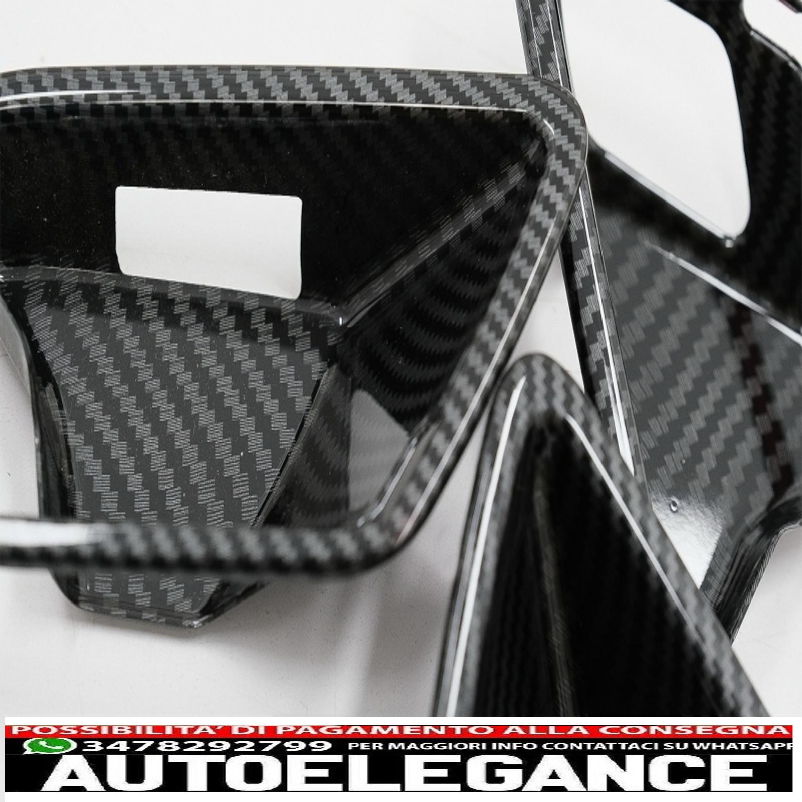 copertura interna del pulsante dell'interruttore del vetro del finestrino dell'auto con coperchio della porta, ciotola della maniglia e console, cruscotto e cornice del faro dell'auto, adatto per Mercedes A W177 V177 (2018+), pellicola in carbonio. AUTOELEGANCERICAMBI