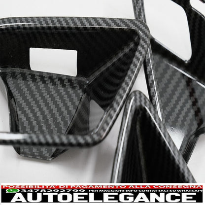copertura interna del pulsante dell'interruttore del vetro del finestrino dell'auto con coperchio della porta, ciotola della maniglia e console, cruscotto e cornice del faro dell'auto, adatto per Mercedes A W177 V177 (2018+), pellicola in carbonio. AUTOELEGANCERICAMBI
