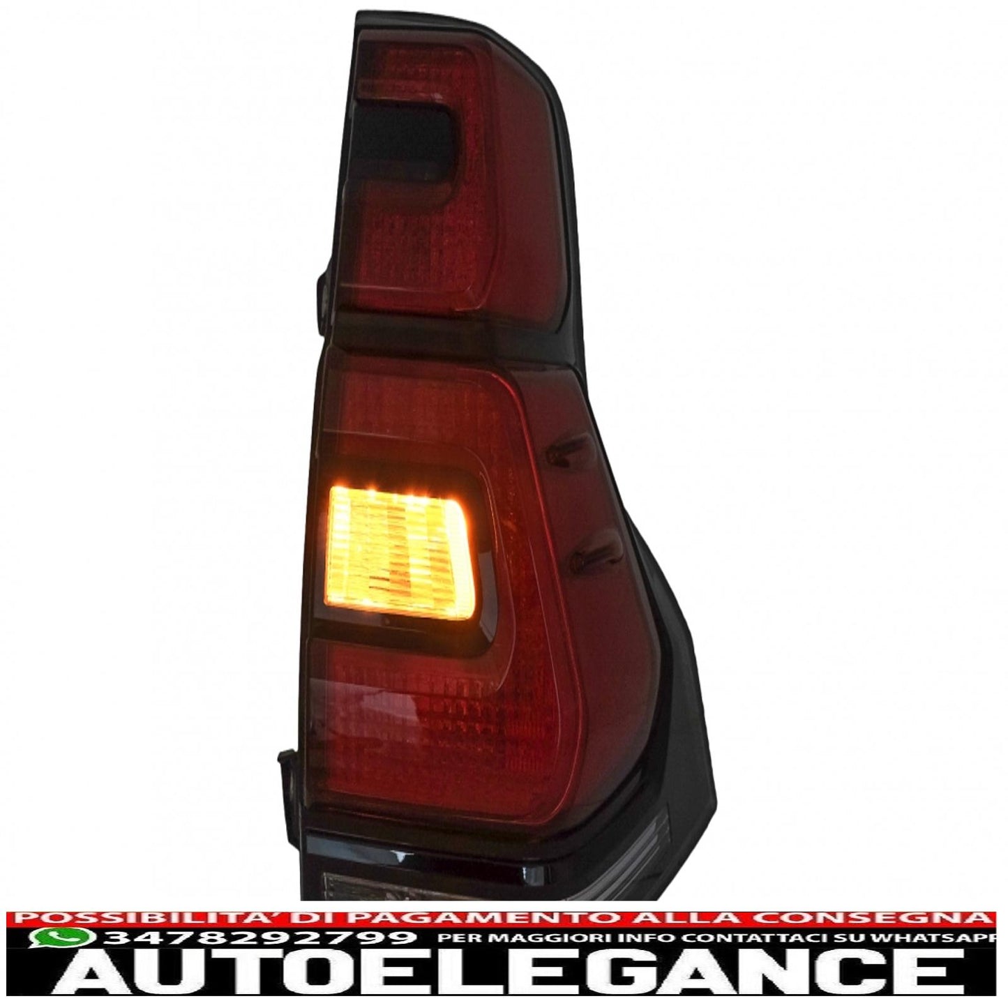 led tail lights suitable for toyota land cruiser fj150 prado (2010-2018) red transparent light bar design (2018+)