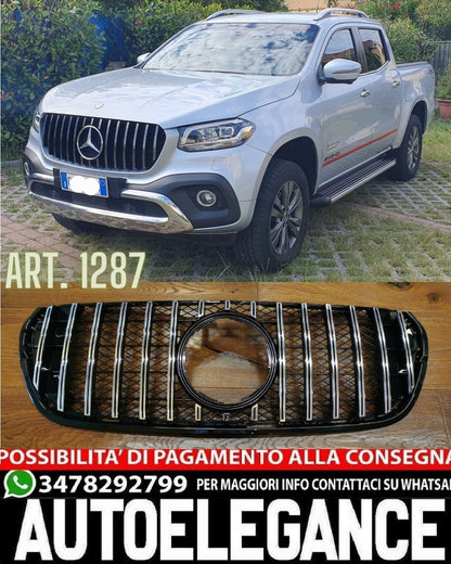 GRIGLIA ADATTA PER MERCEDES CLASSE X W470 2018+ LOOK GT CROMATA CON RETE